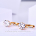 2018 Nouveau Designwhite Cz or jaune mariage Boucle d&#39;oreille